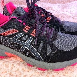 Ladies Asics Sneakers Pink Black